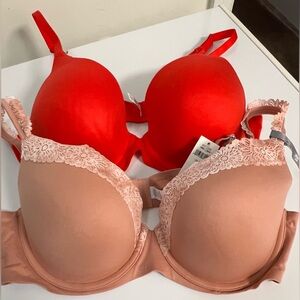 Aerie Red and Pink Lace Bras